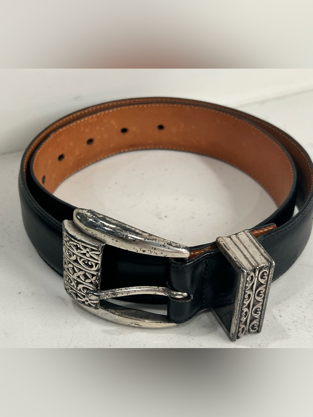 Brighton Leather Museum Collection Black Belt Size M